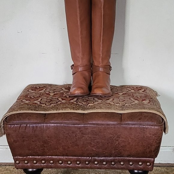 COACH LEATHER TAN CHRISTINE RIDING BOOTS - Picture 4 of 9